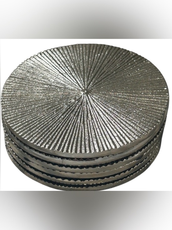 Vintage Other - SIX VINTAGE COASTERS SILVER TONE